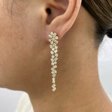 Diamond Dangle Earrings 4.7 ct Yellow Gold