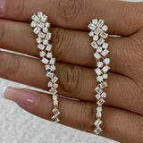 Diamond Dangle Earrings 4.7 ct Yellow Gold