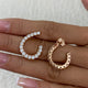 Diamond Open Hoop Earrings 2.4 ct Rose Gold