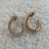 Diamond Open Hoop Earrings 2.4 ct Rose Gold