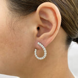 Diamond Open Hoop Earrings 2.4 ct White Gold