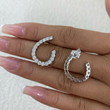 Diamond Open Hoop Earrings 2.4 ct White Gold