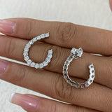 Diamond Open Hoop Earrings 2.4 ct White Gold