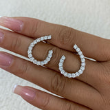 Diamond Open Hoop Earrings 2.4 ct White Gold