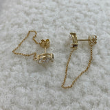 Diamond Chain Earrings 1.3 ct Yellow Gold
