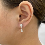 Diamond Drop Earrings 2.3 ct White Gold