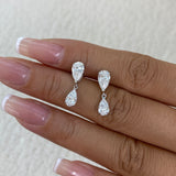 Diamond Drop Earrings 2.3 ct White Gold