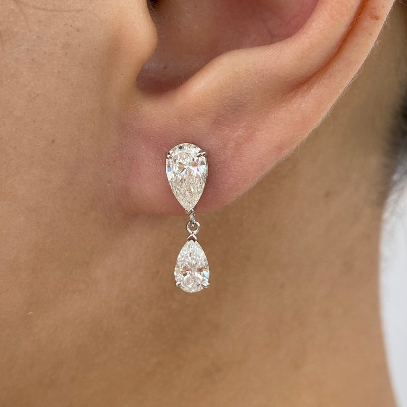 Diamond Drop Earrings 2.3 ct White Gold