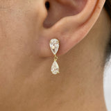 Diamond Drop Earrings 2.4 ct Yellow Gold