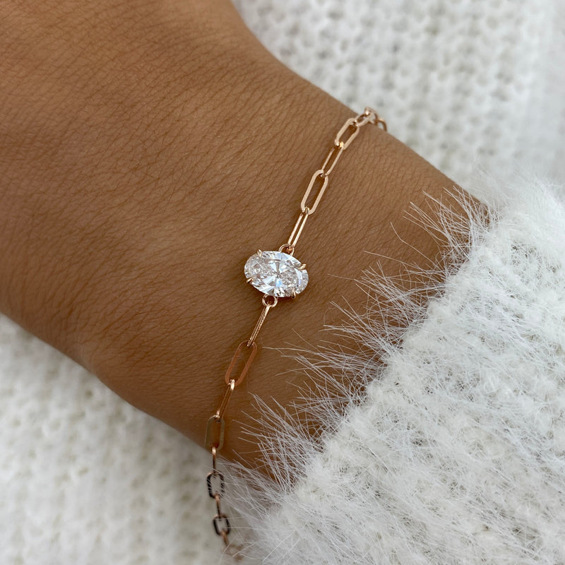 Diamond Chain Bracelet 0.7 ct Rose Gold