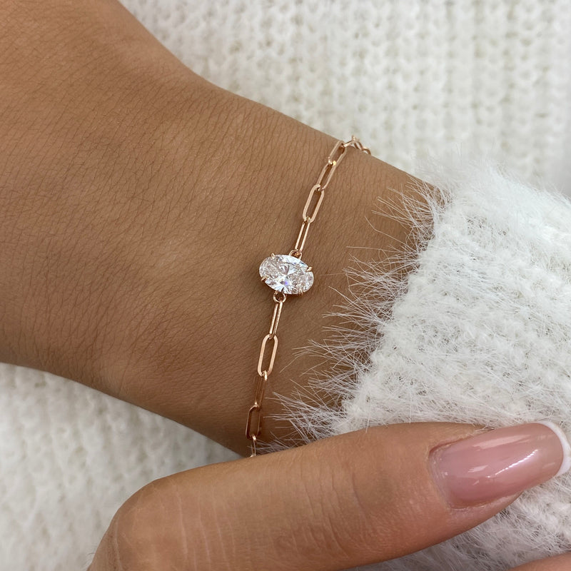 Diamond Chain Bracelet 0.7 ct Rose Gold
