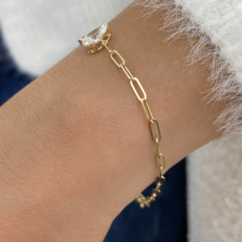 Diamond Chain Bracelet 0.9 ct Yellow Gold