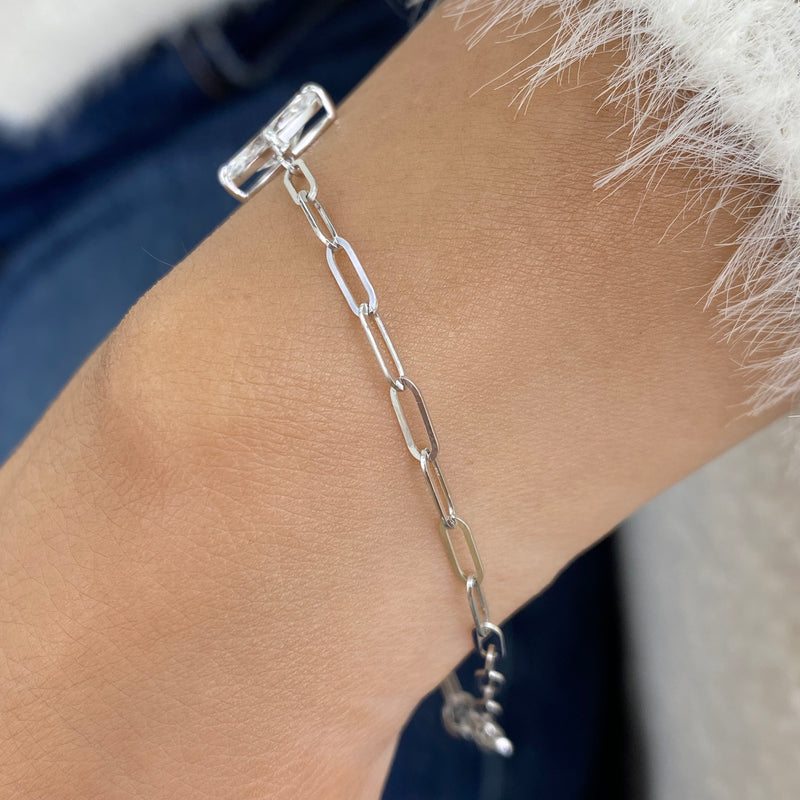 Diamond Chain Bracelet 0.9 ct White Gold