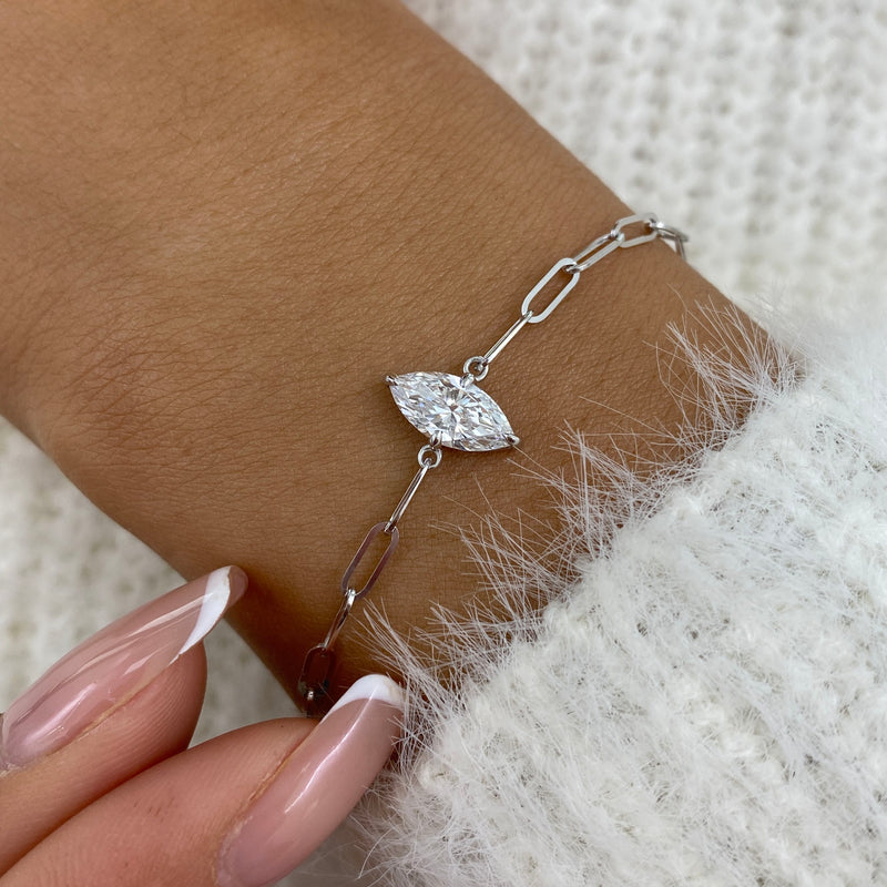 Diamond Chain Bracelet 0.9 ct White Gold