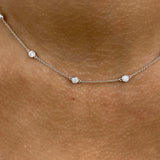 Diamond Stationed Necklace 1.3 ct White Gold