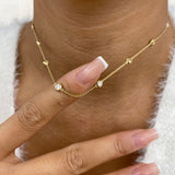 Diamond Stationed Necklace 1.3 ct Yellow Gold