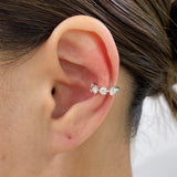 Diamond Cuff Earrings 1.03 ct White Gold