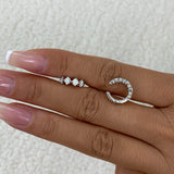 Diamond Cuff Earrings 1.03 ct White Gold