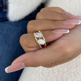 Diamond Two Stone Ring 1.8 ct Yellow Gold