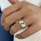 Diamond Two Stone Ring 1.8 ct Yellow Gold