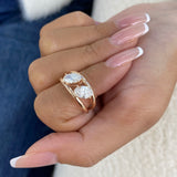 Diamond Two Stone Ring 1.5 ct Rose Gold