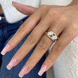 Diamond Two Stone Ring 1.7 ct Yellow Gold