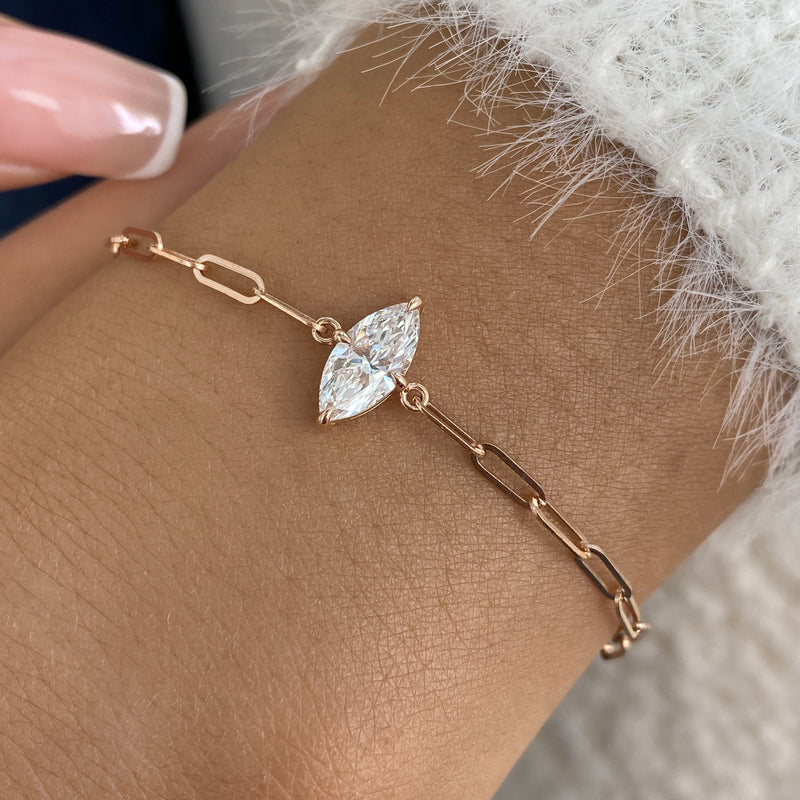 Diamond Chain Bracelet 0.8 ct Rose Gold