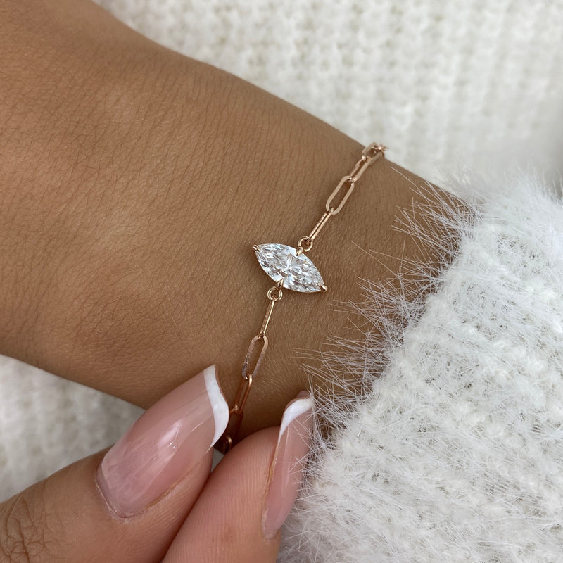 Diamond Chain Bracelet 0.8 ct Rose Gold