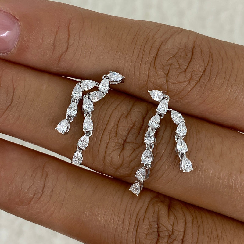 Diamond Drop Earrings 1 ct White Gold