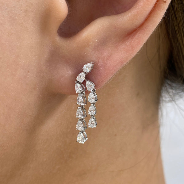 Diamond Drop Earrings 1 ct White Gold