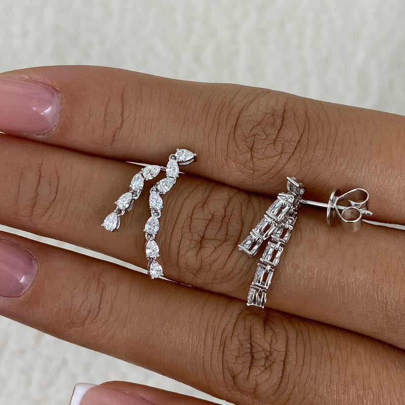 Diamond Drop Earrings 1 ct White Gold