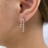 Diamond Drop Earrings 1 ct Rose Gold