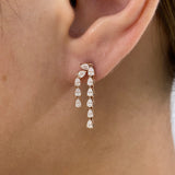 Diamond Drop Earrings 1 ct Rose Gold