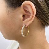 Diamond Hoop Earrings 3 ct Yellow Gold