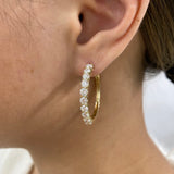 Diamond Hoop Earrings 3 ct Yellow Gold