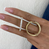 Diamond Hoop Earrings 3 ct Yellow Gold