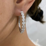 Diamond Hoop Earrings 4.2 ct White Gold