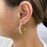 Diamond Hoop Earrings 3.1 ct Yellow Gold