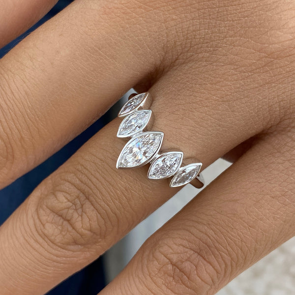 Diamond Band Ring 1.1 ct White Gold