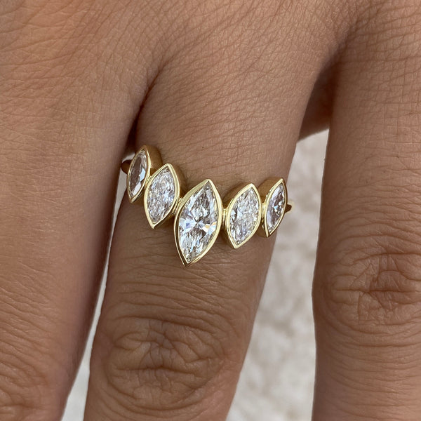 Diamond Band Ring 1.1 ct Yellow Gold