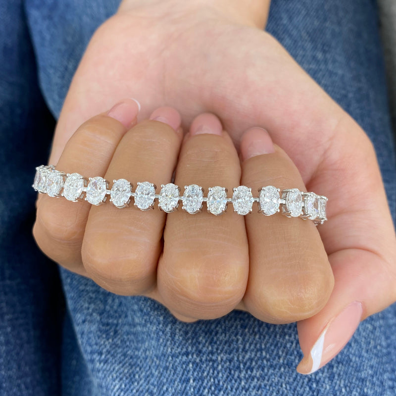 Diamond Tennis Bracelet 12.4 ct White Gold