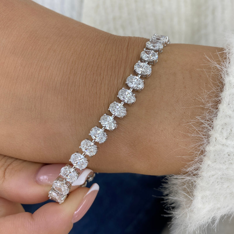 Diamond Tennis Bracelet 12.4 ct White Gold