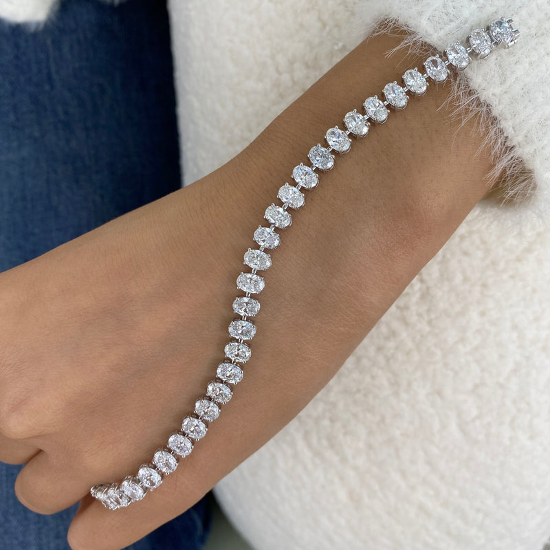 Diamond Tennis Bracelet 12.4 ct White Gold