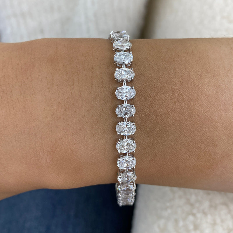 Diamond Tennis Bracelet 12.4 ct White Gold