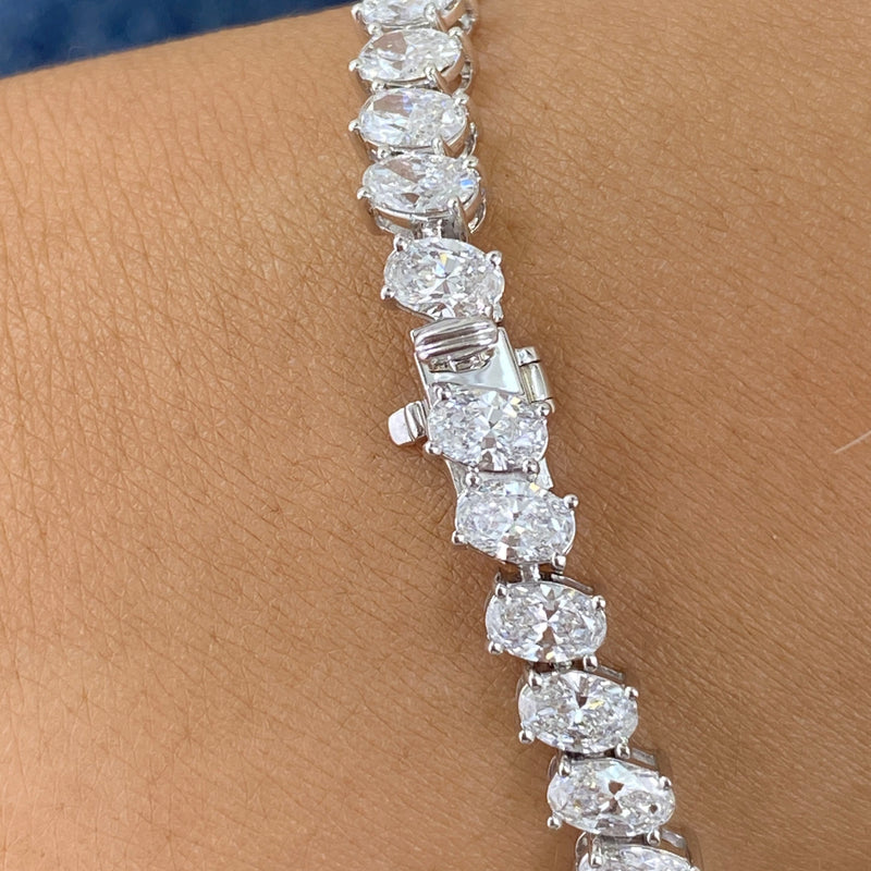 Diamond Tennis Bracelet 8.7 ct White Gold