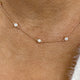 Diamond Stationed Necklace 1.3 ct Rose Gold