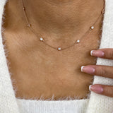 Diamond Stationed Necklace 1.3 ct Rose Gold