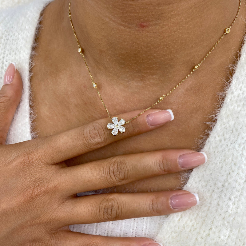 Diamond Pendant Necklace 1.5 ct Yellow Gold