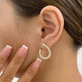 Diamond Open Hoop Earrings 2.4 ct Yellow Gold