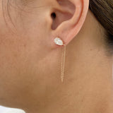 Diamond Chain Earrings 1.6 ct Rose Gold